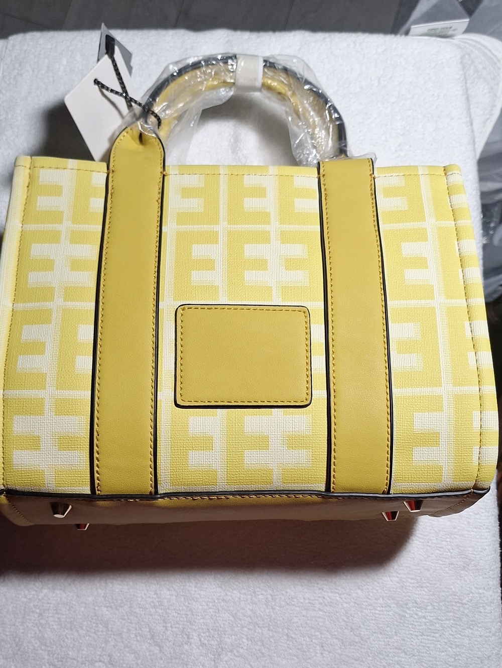Yellow Patterned Tote Bag - Women's Handbag